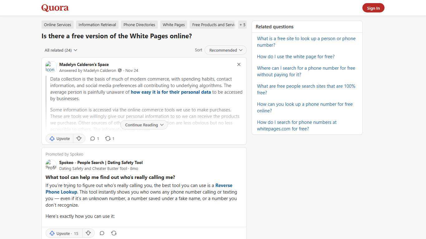Is there a free version of the White Pages online? - Quora
